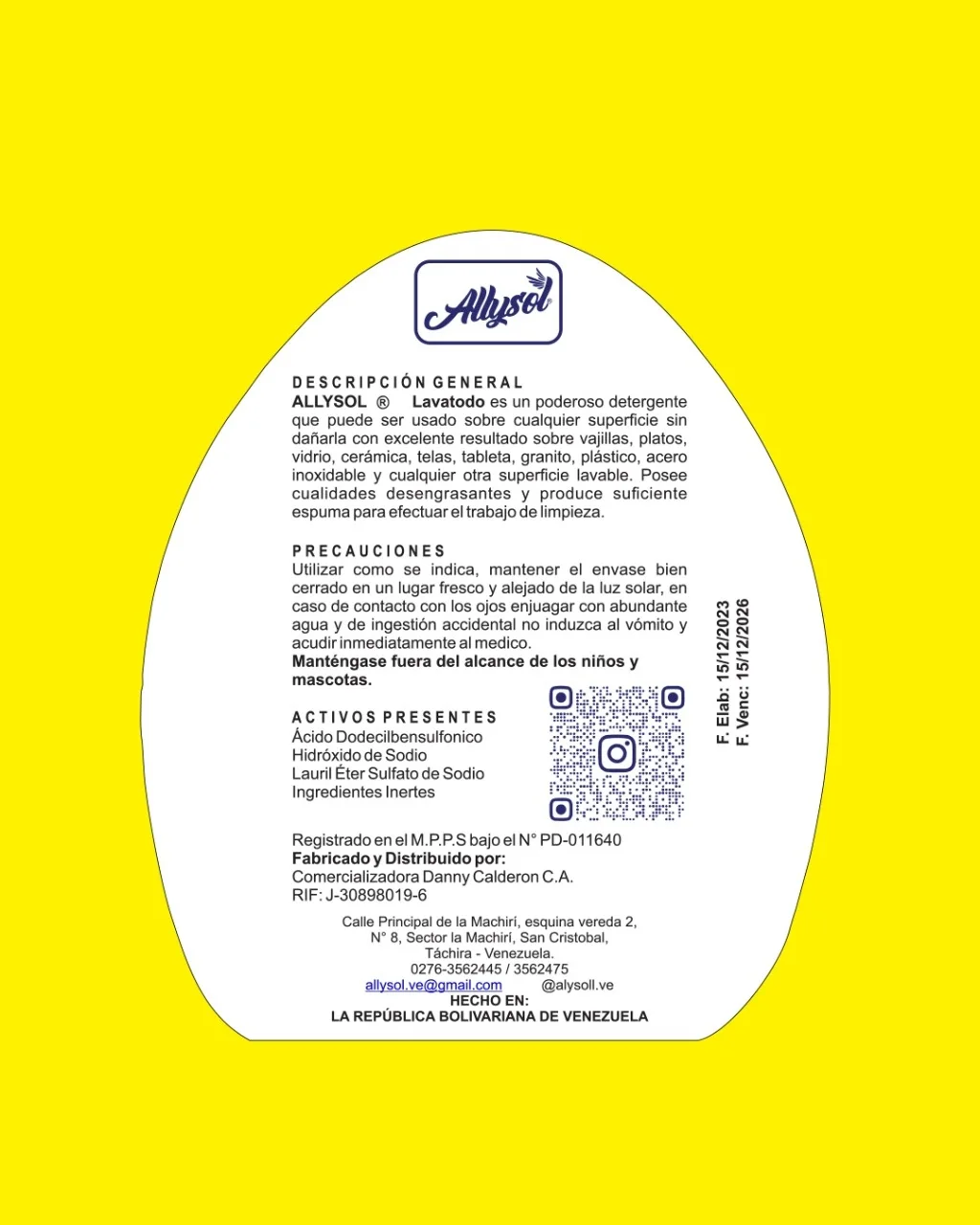 Allysol · Información de producto